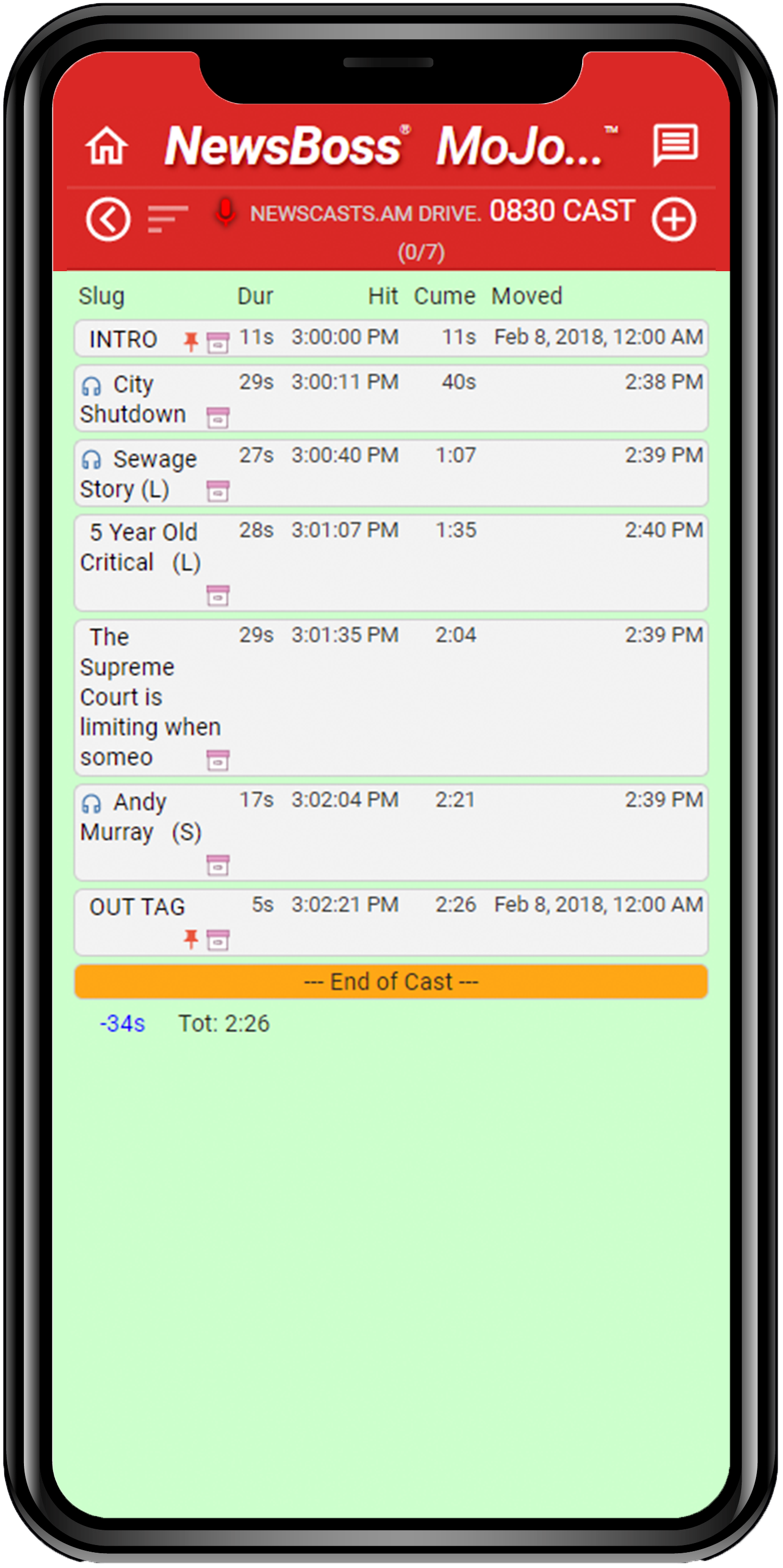 MoJoRundownScreen