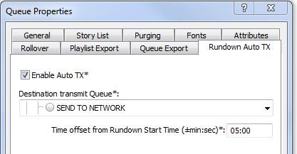 Casts can easily be set to automatically transmit to external locations at pre-set times including text and audio cuts. Click to enlarge. Auto-TX-Cast1